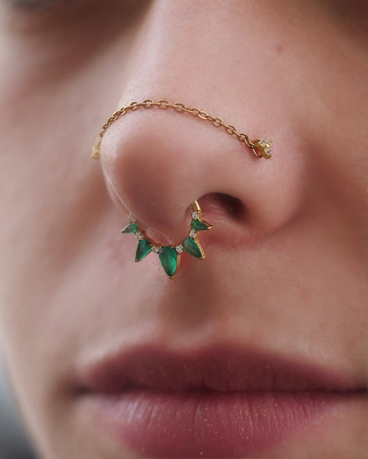 Double nostril avec chaine et septum