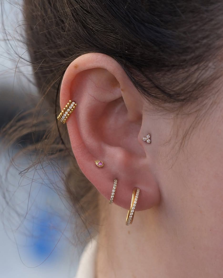 Piercings lobes